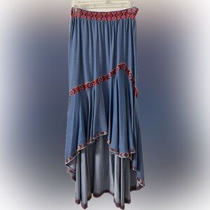 Blue Embroidered Women's Skirt
